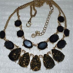 1946 Black Settings on Gold Tone with Gold Flakes